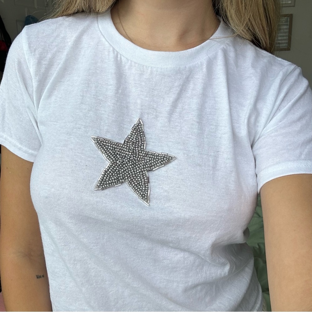 Beaded Star Baby Tee